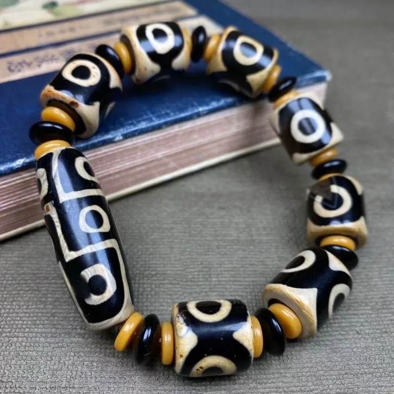 

Браслет Дзи, из агата-халцедона, для мужчин и женщин, с культурными бусинами Будды, в этническом стиле Тяньянь