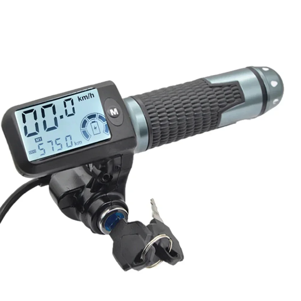 Bicycle Throttle Valve Handle LCD Screen Rotating Throttle Valve Accelerator Key Tapping Suitable For Electric Skateboarding