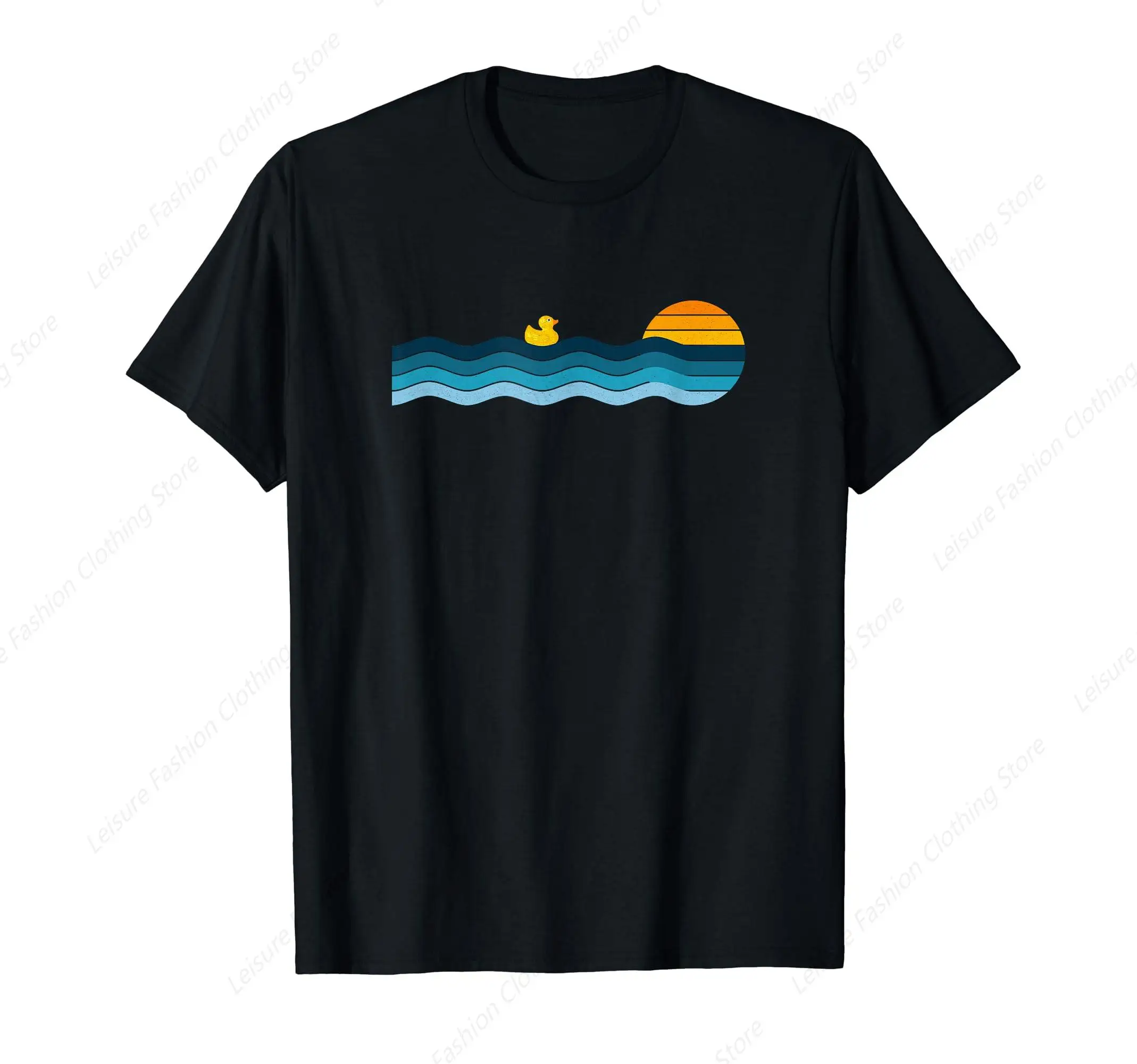 Cute Kawaii Rubber Duck Vintage Retro Sunset Adorable Duck T-Shirt