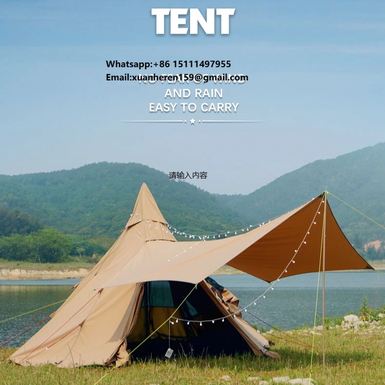 

Indian Pyramid Tent Outdoor Tourism Camping Tent With Canopy Multicolor High-quality Mountaineering Hiking Tent