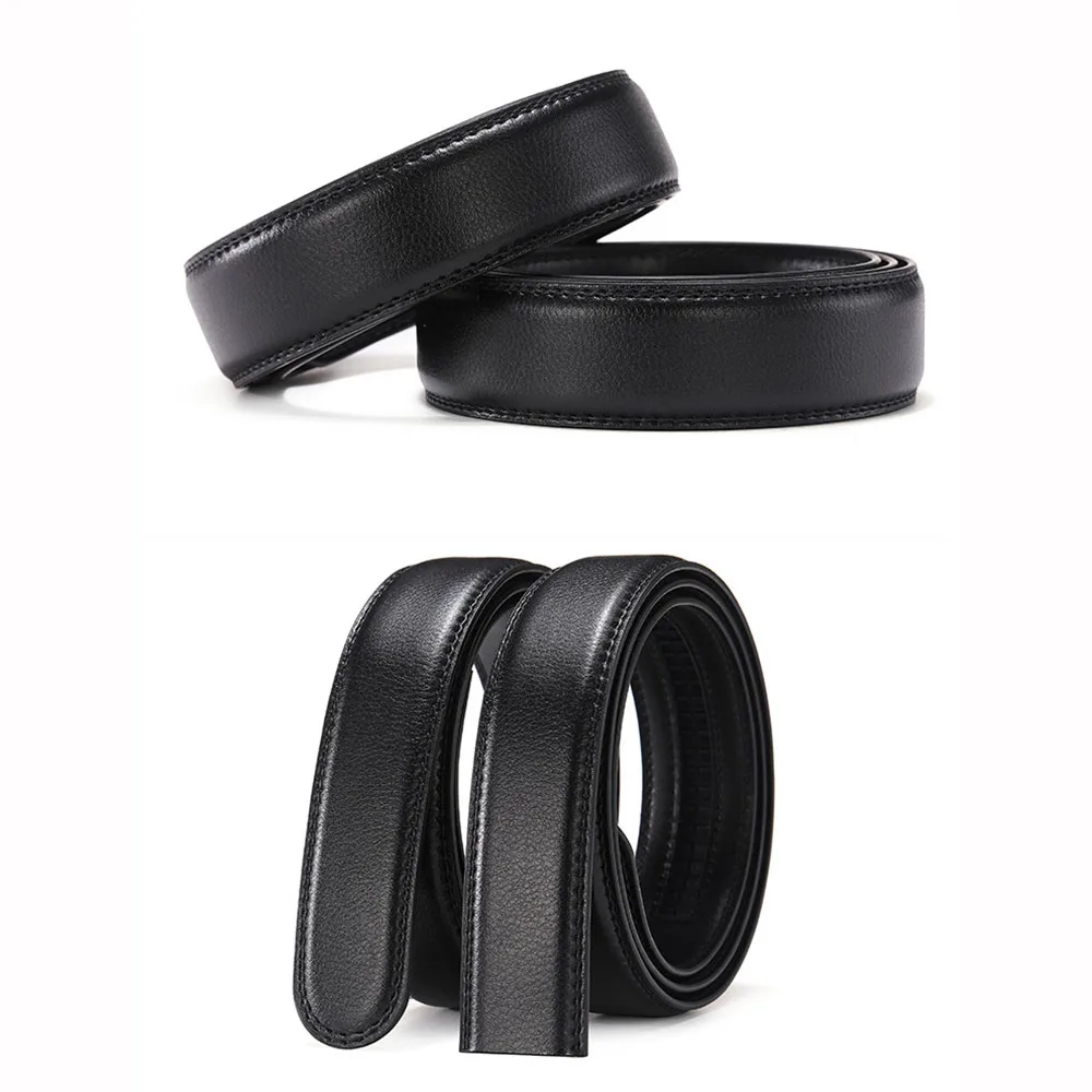 Fashion Lychee Pattern Men's Automatic Buckle Belts No Buckle Belt Men High Quality Belt Male Leather Strap Jeans 3.5cm Belts