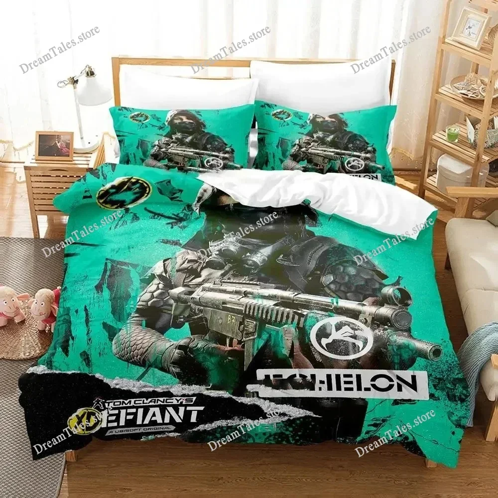 XDefiant Bedding Set Single Twin Full Queen King Size Bed Set Adult Kid Bedroom Duvet Cover Sets 3D Print Game Bed Sheet Set