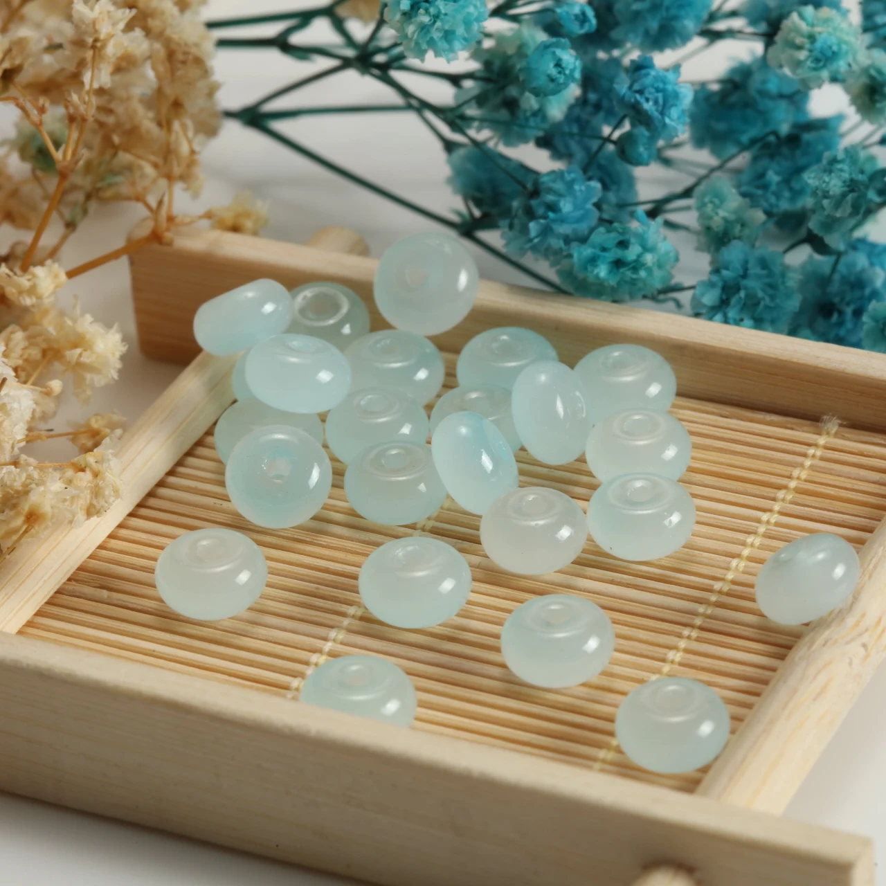 50-400pcs 5x8mm Mint Green Abacus Glass Beads, Loose Beads for Handmade Bracelet & DIY Jewelry Ornament Accessories