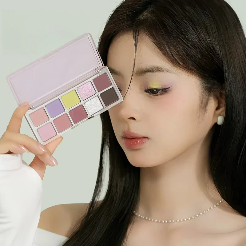 SHEDELLA 10Colors Spring Eyeshadow Palette Matte Shimmer Waterproof Lasting Pearl Shining Glitter Eyes Makeup