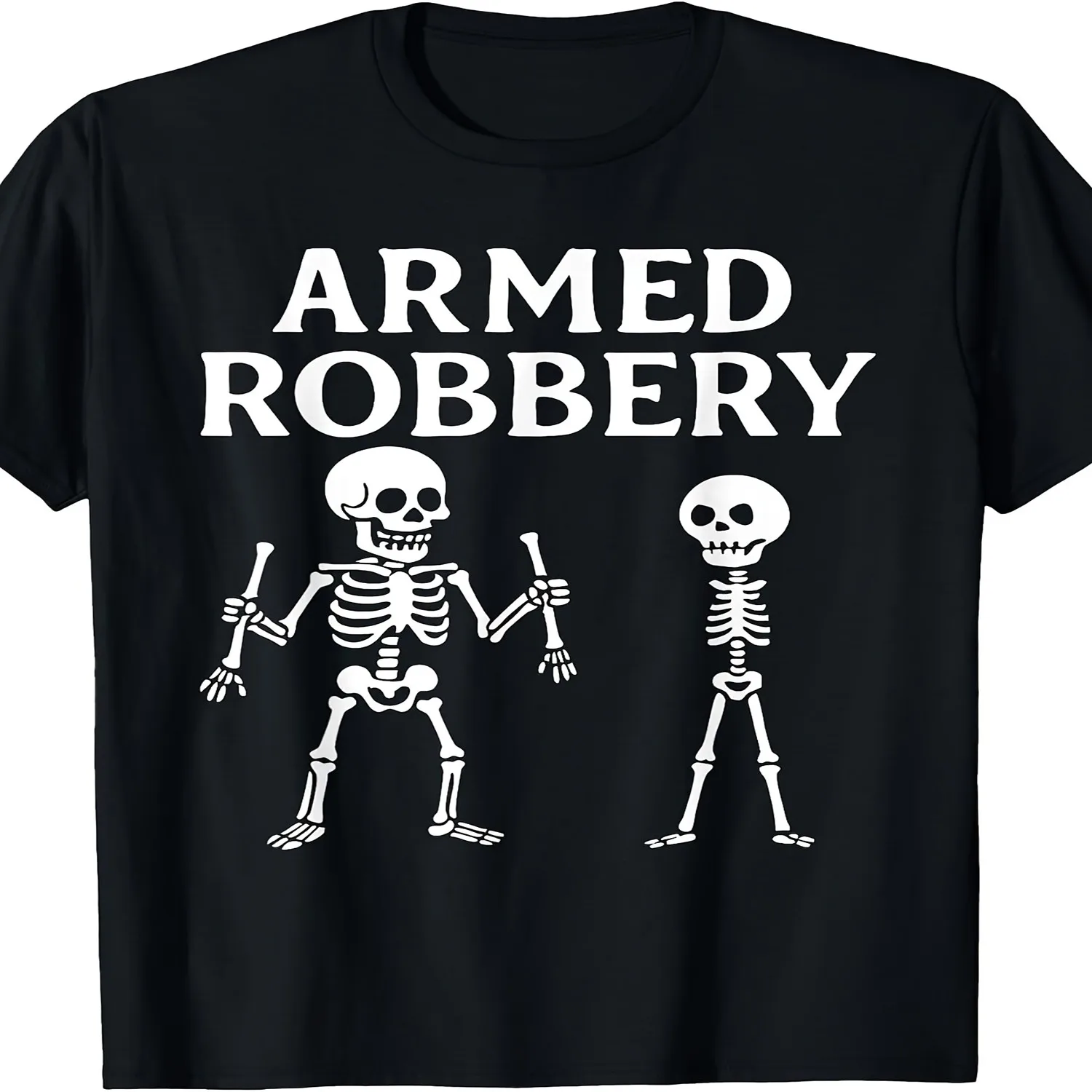 Funny Armed Bones Skeleton Pun T-Shirt - Retro Humor Costume Tee with Armed Bones, Machine Washable Suitable for Halloween Themed Parties, Humor Apparel for Year-Round Wear Unisex T Shirt Gift For Her