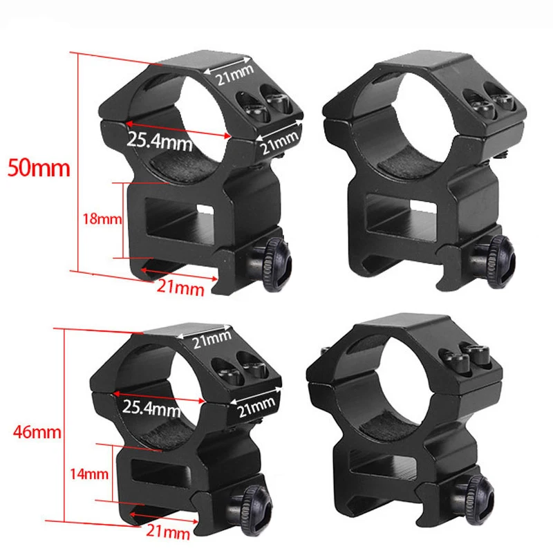 소총 망원경용 스코프 마운트, 전술 손전등, 피카티니 레일 마운트, 사냥 액세서리, 직경 25.4mm, 30mm, 11mm, 20mm, 4 개