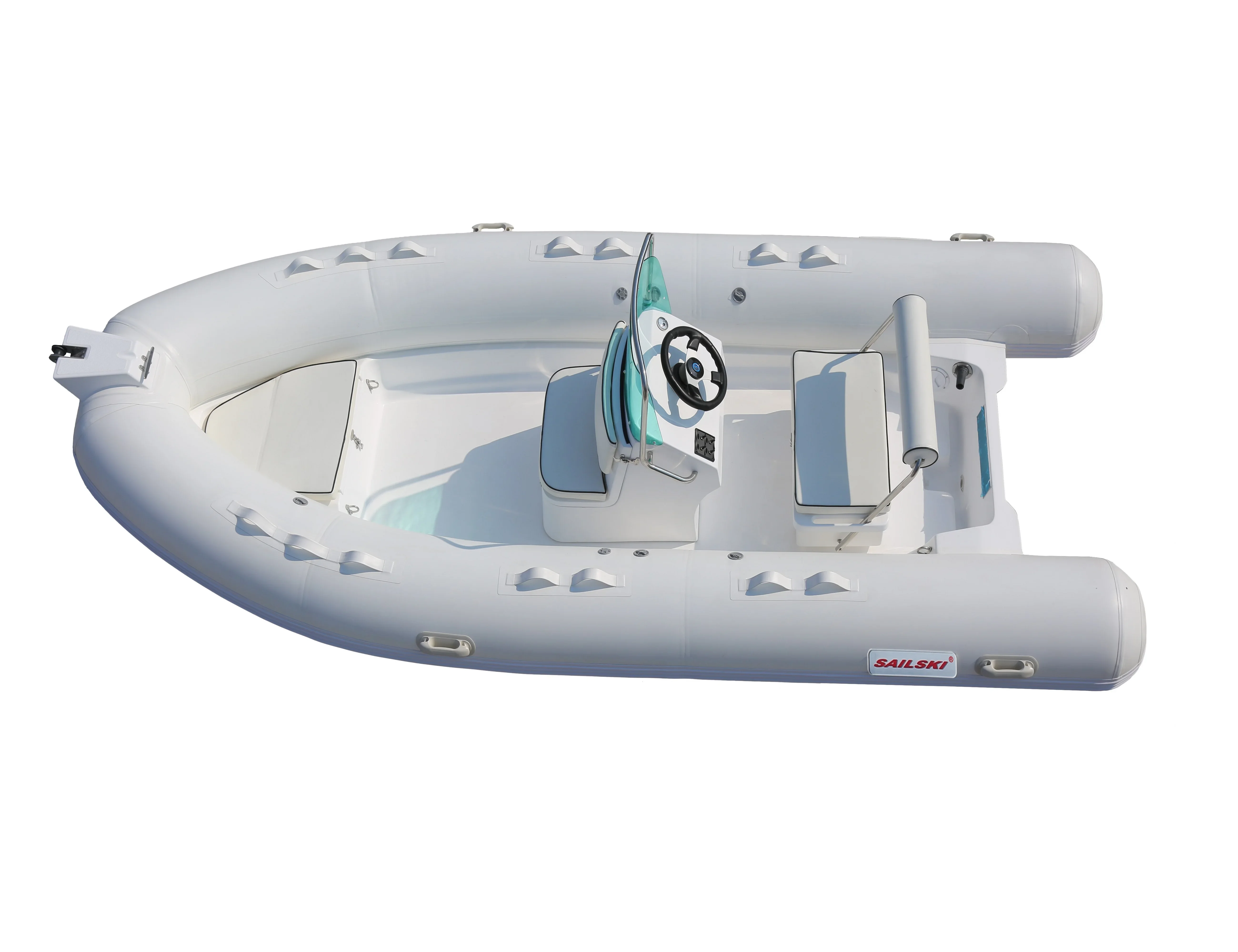 SAILSKI Fiberglass Hull Inflatable Boat 4.3m, 6 Person, 40hp Outboards
