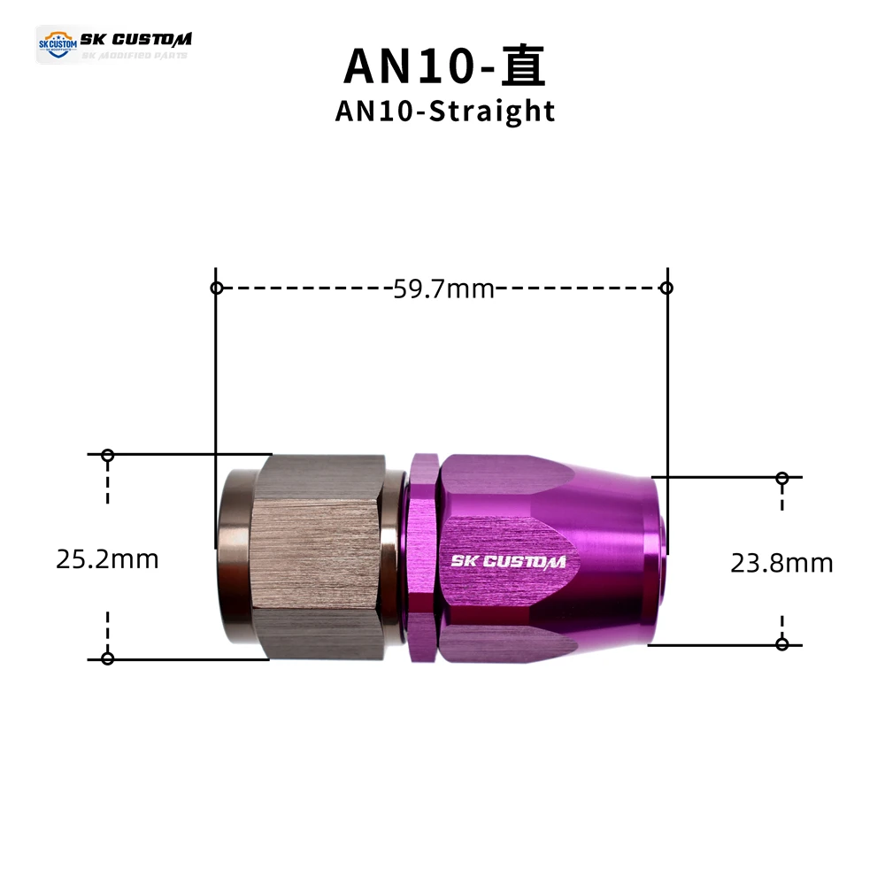 Universele Olieleiding Vrouwelijke Gesmeed Slang Eindfitting Draad Gevlochten Oliebuis Adapter Olie Radiator Fitting Aluminium AN6 AN8 AN10