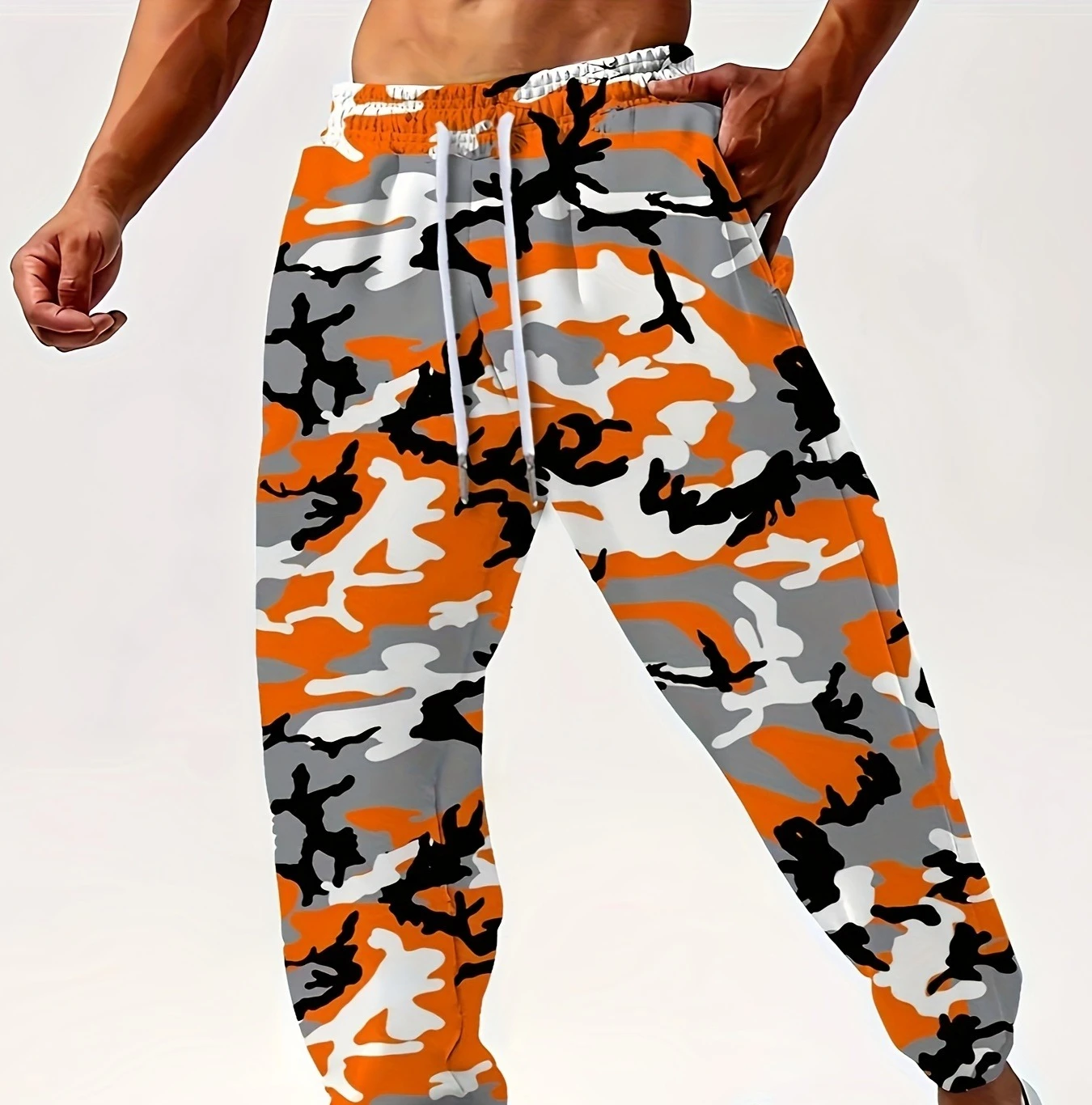 2026 Hot Selling Fashion Cool Wilderness Survival Texture Fashion Casual 3D Printing Loose Oversized Outdoor Pants Oversized