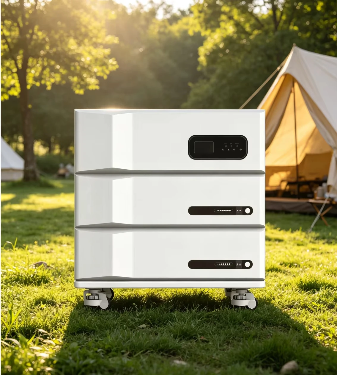 Off‑Grid Solar All‑in‑one Energy Storage Machine Mobile Wheeled 51.2V LiFePO4 Battery Emergency Power Supply
