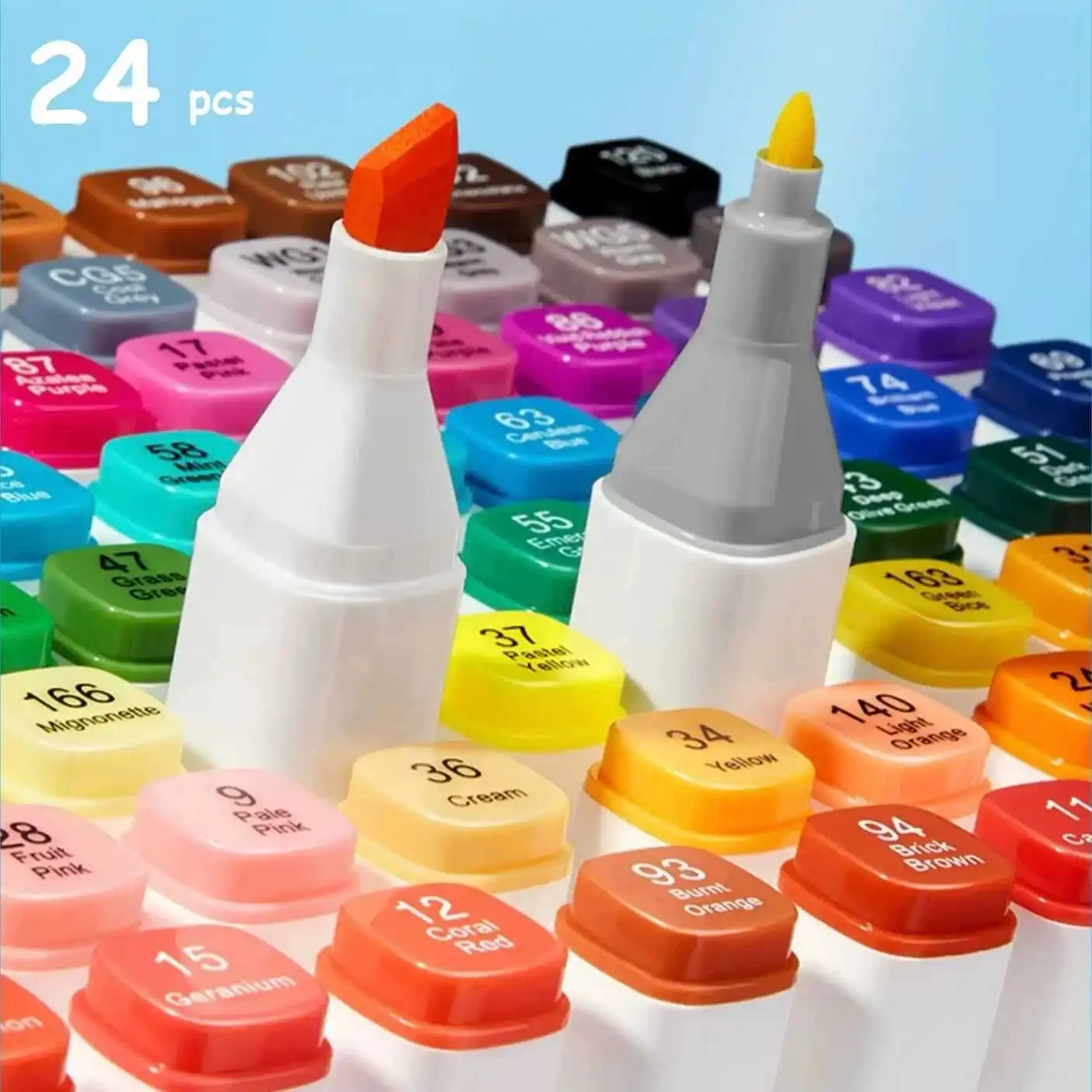 24pcs Dual Tip Art Marker Pens for Drawing and Coloring