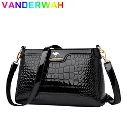 Luxury Crocodile Patent Leather Shoulder Crossbody Bag for Women 2024 Designer Handbag and Purse Female Small Phone Sac A Main