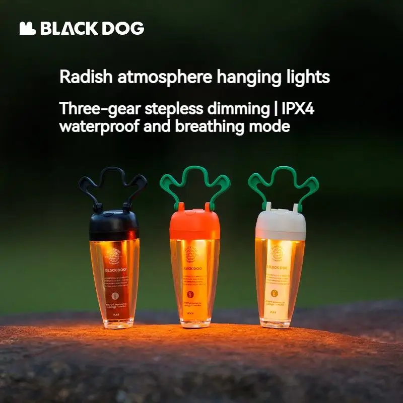 Naturehike BLACKDOG Outdoor Light 91g Rechargeable Waterproof IPX4 Lamp Camping Travel Magnetic Night Light LED 2000mAH Portable