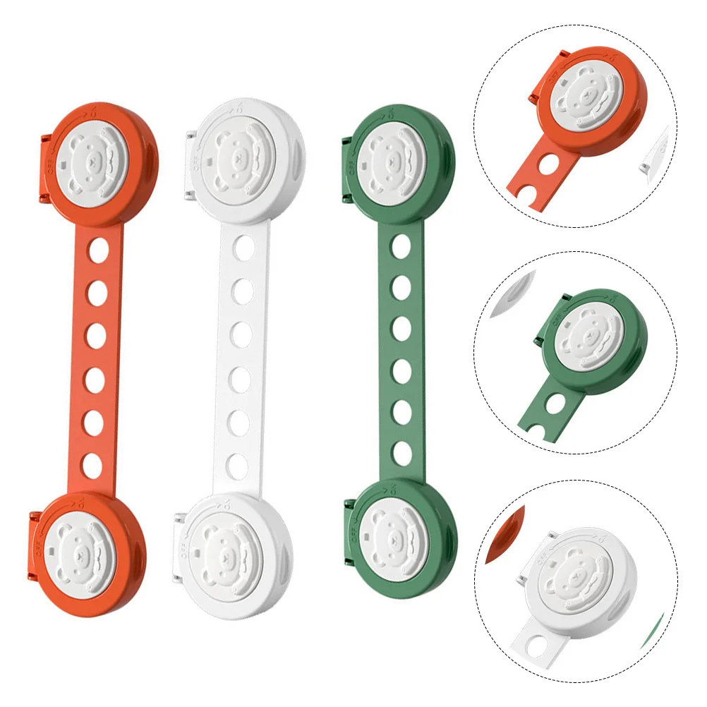 

3pcs Drawer Locks For Cabinets Cupboard Anti Pinch Protection Kids Safety Latch Guard Furniture Refrigerator Wardrobe Trash Can