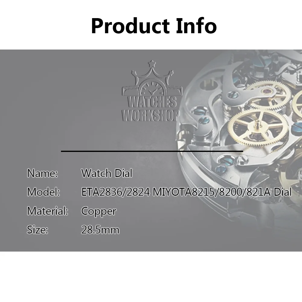 28.5mm Honeycomb Texture Watch Dial Cyan Blue Luminous Stick Index Fit ETA2824 2836 MIYOTA8215 Watch DIY Mod Accessories