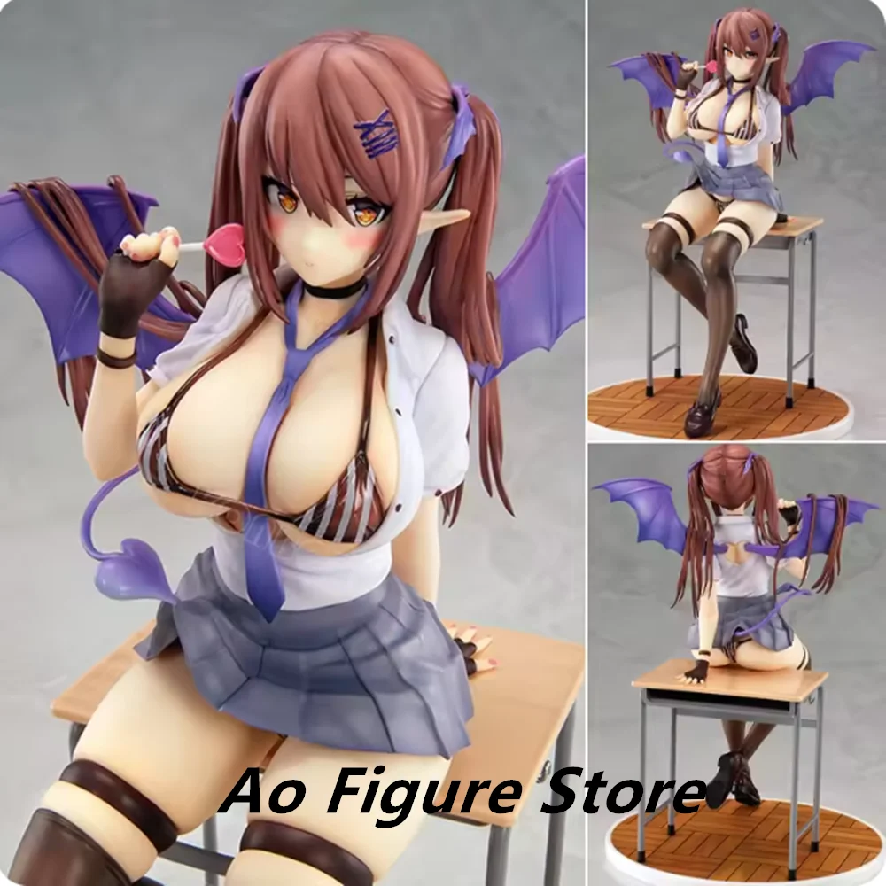 23 CM Nativo Rosa Gatto Diavolo ragazza Lumiru Con Scrivania Ragazza Anime Figura Action PVC Modello Collezione Statua Giocattoli Per Adulti Bambola
