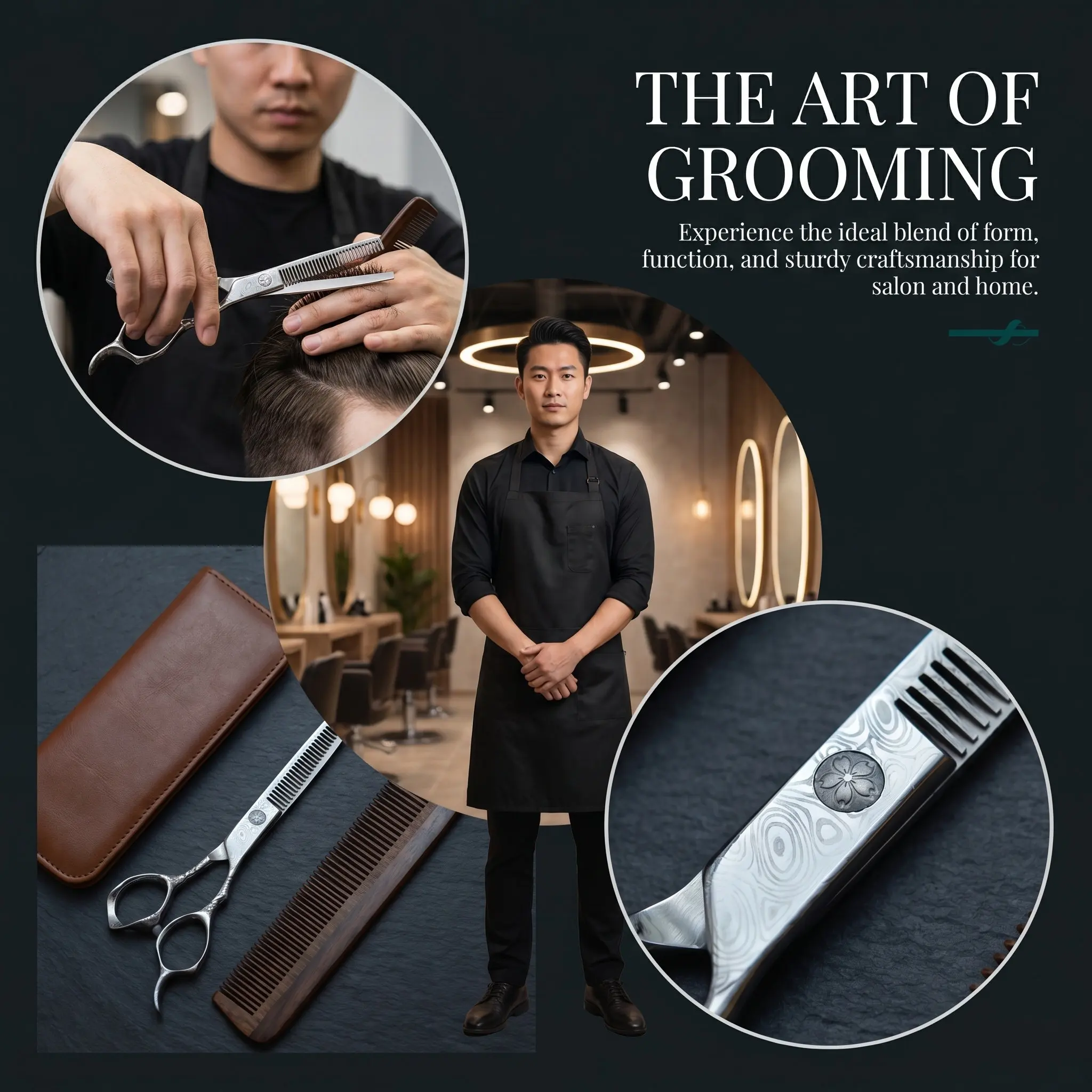 Two-Sided Haircut Scissor 17Cm Professional Stainless Steel Salon Home Hairdressing Thinning Barber Cutting Tool