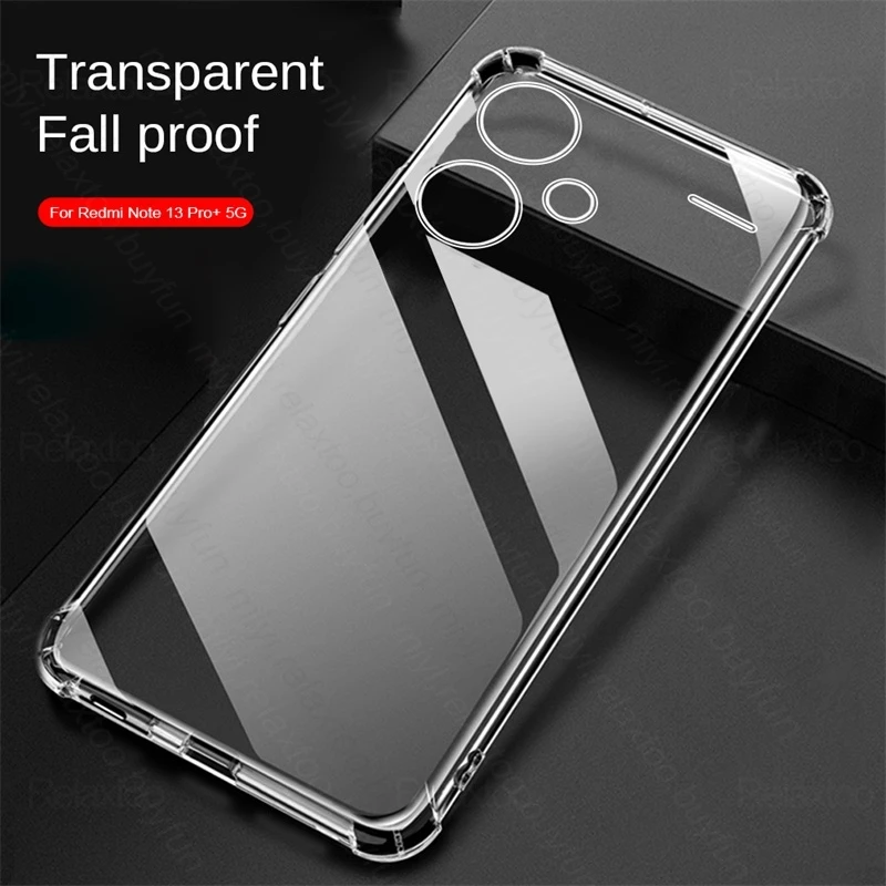 Transparent Shockproof Airbags Protect Shell For Redmi Note 13 Pro Plus 5G Case Redmy Readmi Note13 Pro+ ProPlus 5G Cover Capas