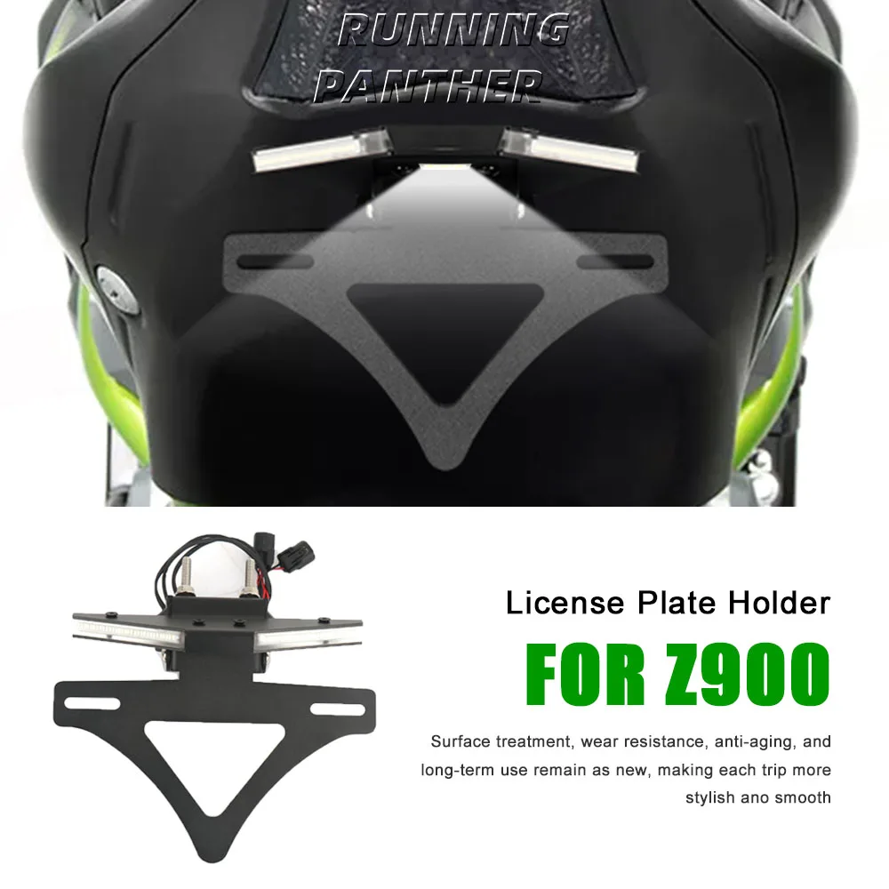 

FOR Kawasaki Z900 2014-2024 New motorcycle license plate holder turn signal integrated license plate holder short tail suitable
