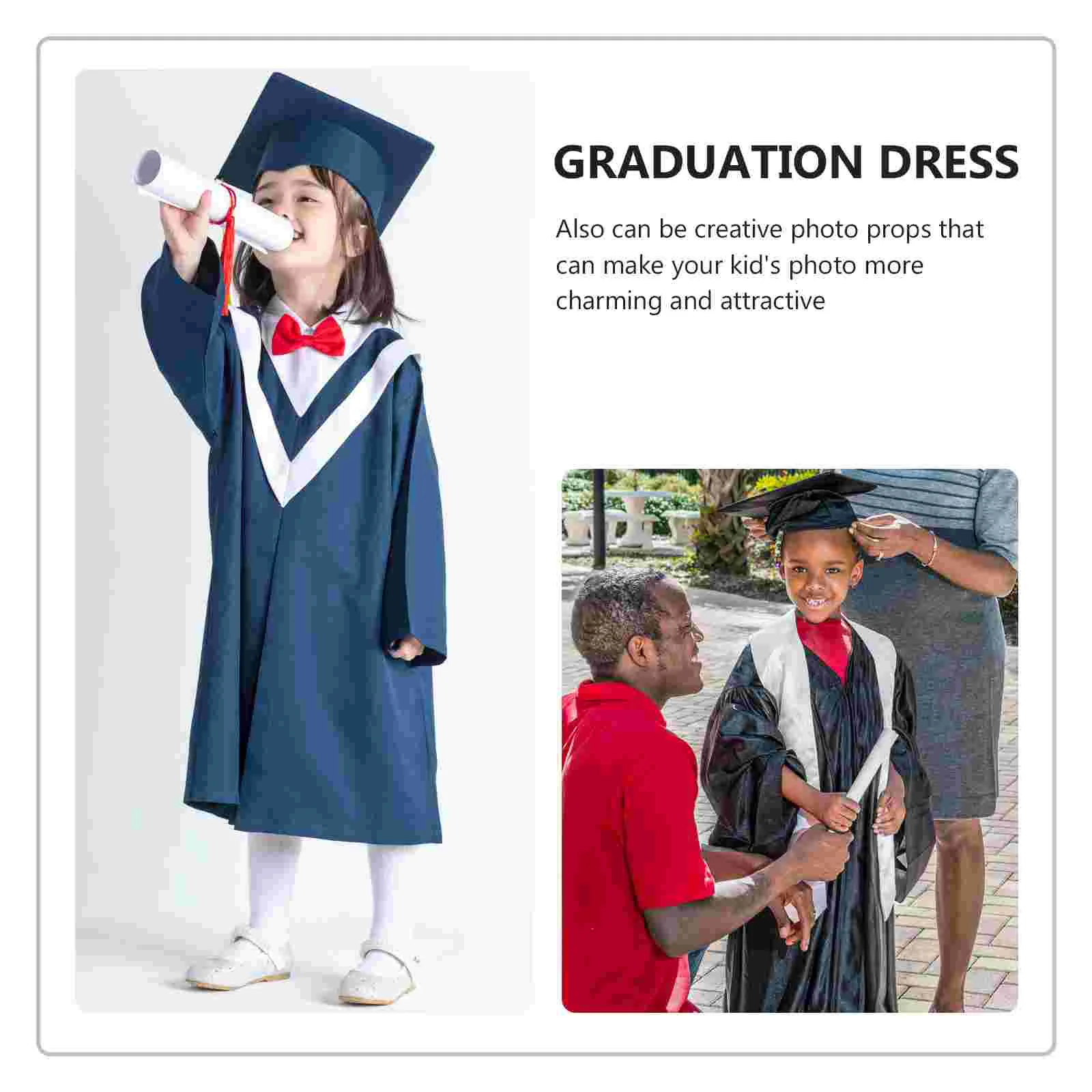 Chapeau de robe de graduation pour enfants, robe académique, chapeau en spanGown, casquette pour tout-petits, enfants