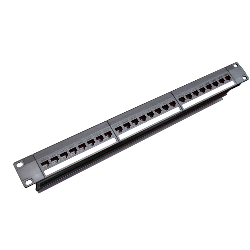 

10 шт., 19 дюймов, 1U, стойка для шкафа, сквозная 24 порта, патч-панель CAT6, контактный порт RJ45 (контактный порт RJ45, модульная рамка