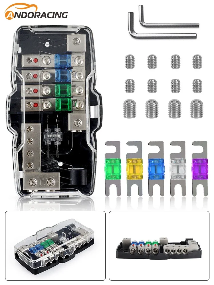 12V 24V 4-weg 30A 60A 80A zekeringhouder stroomverdeler zekeringkast zekeringhouder autozekering voor boot camper vrachtwagen - afbeelding 2