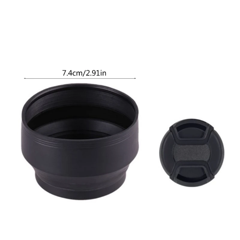 49mm Cao Su Camera Lens Hood Bộ 2 chiếc Camera Chống Nắng Giảm Độ Chói Cải Thiện Chất Lượng Chụp Ảnh và Video 448F