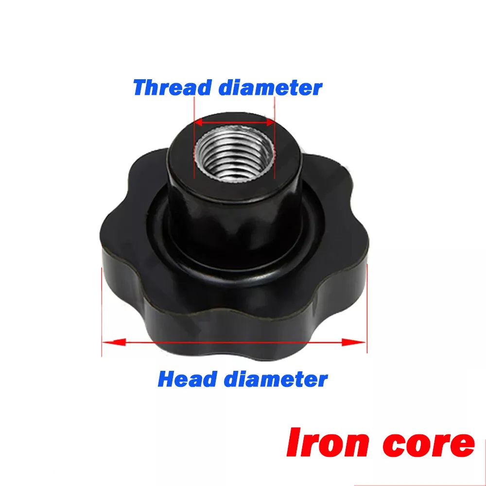 Plum Bakelite Hand Tighten Nuts M5 M6 M8 M10 M12 M14 M16 Handle Star Mechanical Black Thumb Nut For CNC 3D Printer