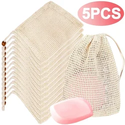 Bolsas de malla de red espumosa para jabón, herramientas de lavado de baño, limpieza corporal, ayudante de burbujas, malla de limpieza profunda, suministros exfoliantes para el baño del hogar