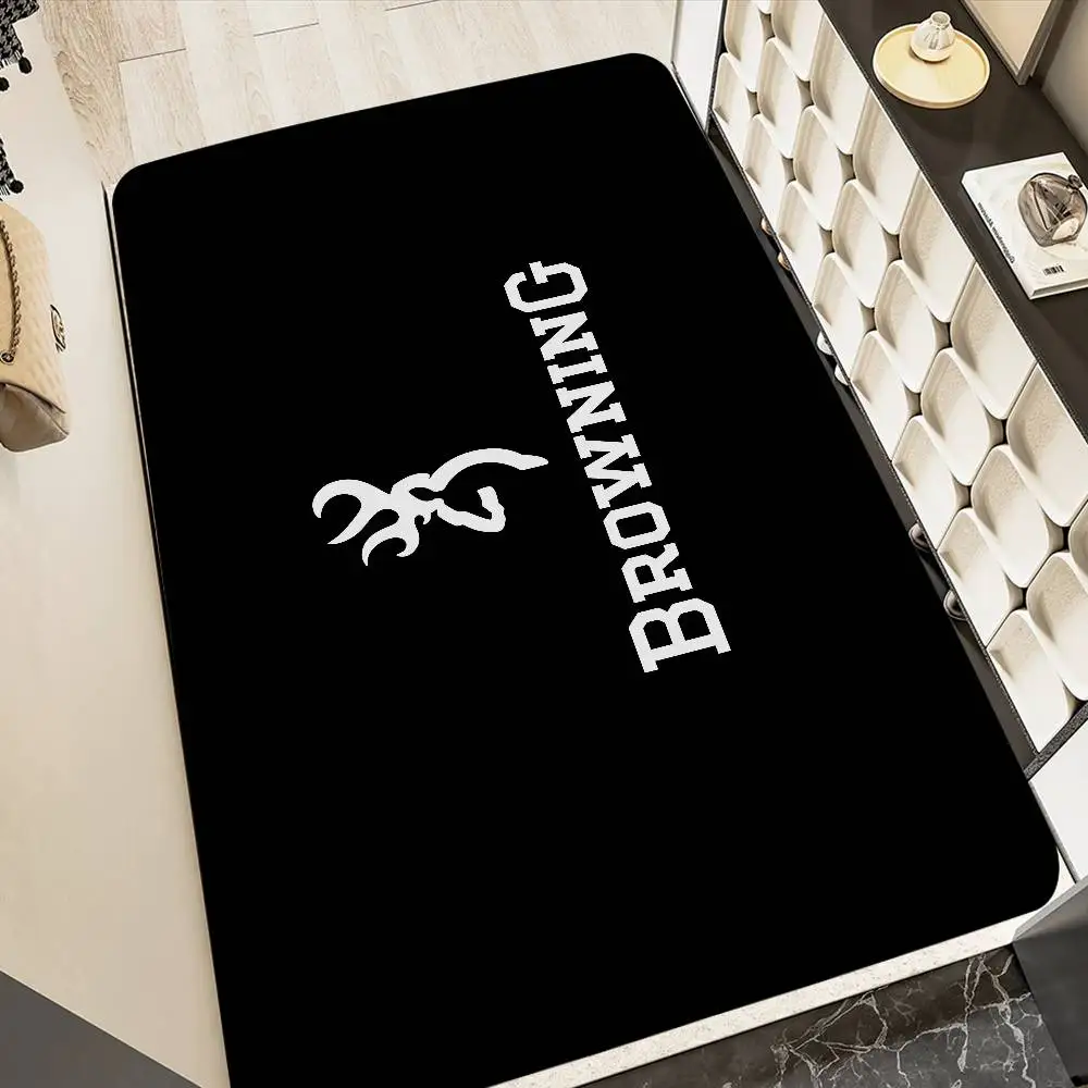 

B-Browning Logo Hallway Carpet Washable Non-Slip Living Room Sofa Chairs Area Mat Kitchen Doormat Area Rug