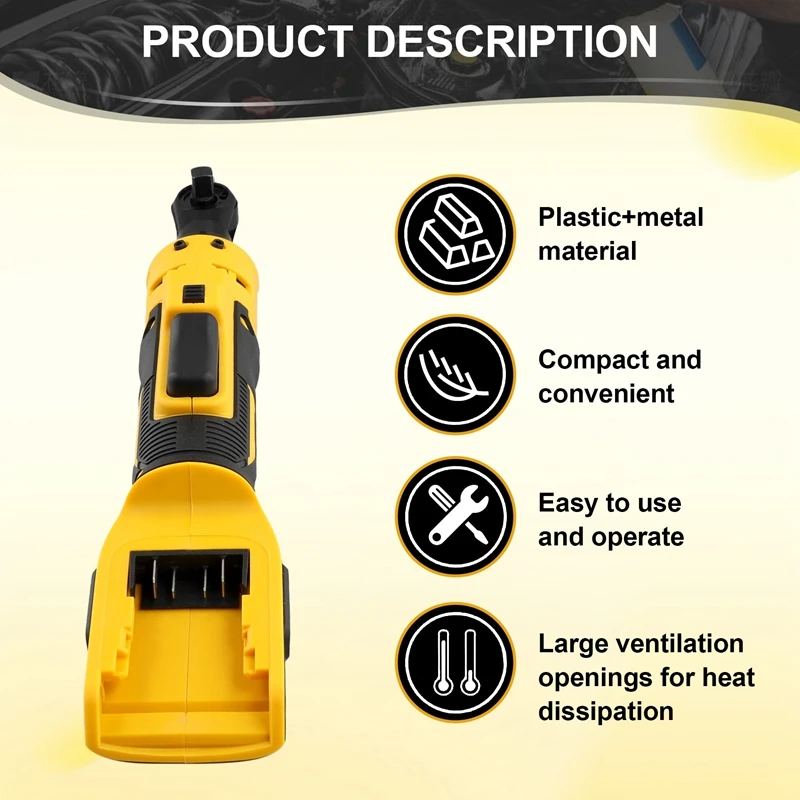 Electric Ratchet Wrench 220N.M Cordless Driver 3/8Inch Impact Removal Screw Nut Power Tools For Dewalt 18V 20V Battery