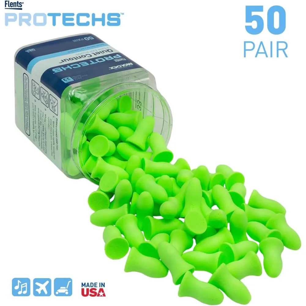 Foam Ear Plugs, 50 Pair for Sleeping, Snoring, Noise Cancelling, NRR 33, Green view 4