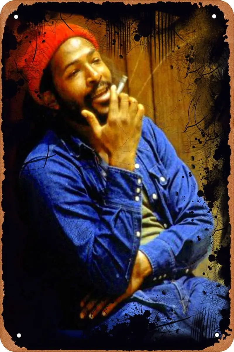 Marvin Gaye Metal Tin Sign Vintage Sign for Home Coffee Wall Decor Metal Poster 8x12 Inch