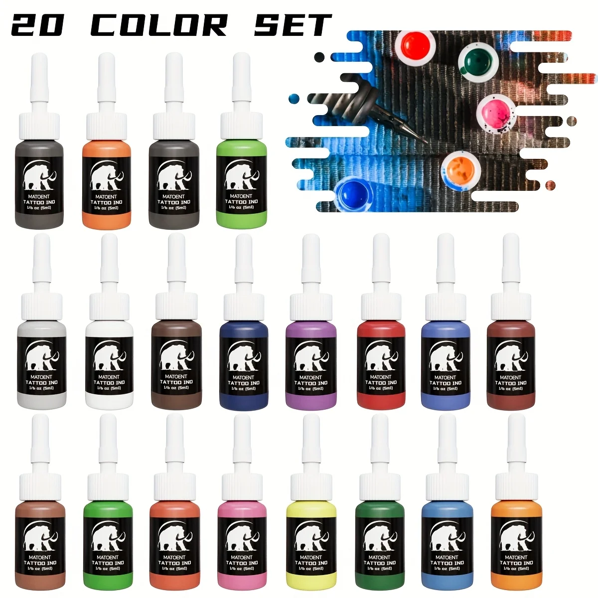 

Бесплатный и безопасный набор чернил для татуировки, бутылки емкостью 5 мл для профессиональных художников и всех стилей татуировок