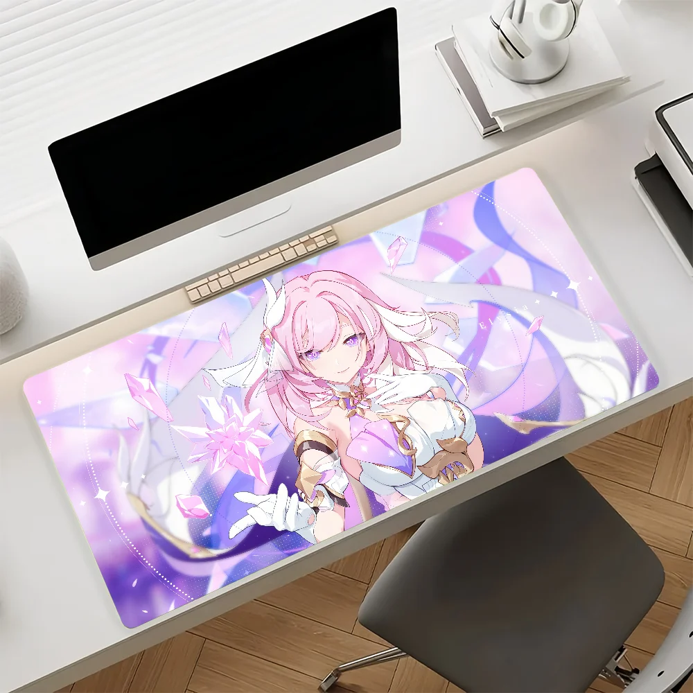 Large Waifu 90x40cm Elegant Fantasy Girl Extra Large Thick Mouse Pad Non Slip Rubber Base Stitched Edge Desk Mat For PC Laptop