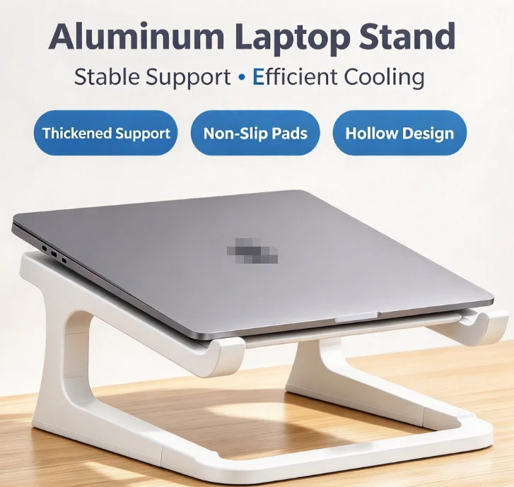 HTMCK 3D Laptop Stand with Keyboard Tray – Portable Stand Suitable for MacBook, PC, and Tablets – Durable and Sturdy