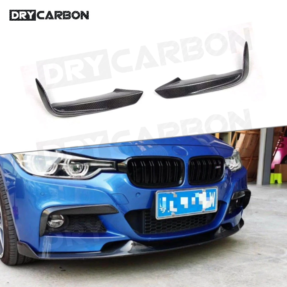 

2Pcs Carbon Fiber Front FogLamp Corner Splitters Trim for BMW 3 Series F30 M Sport 2012-2018 Fog lights eyelids Strips Stickers