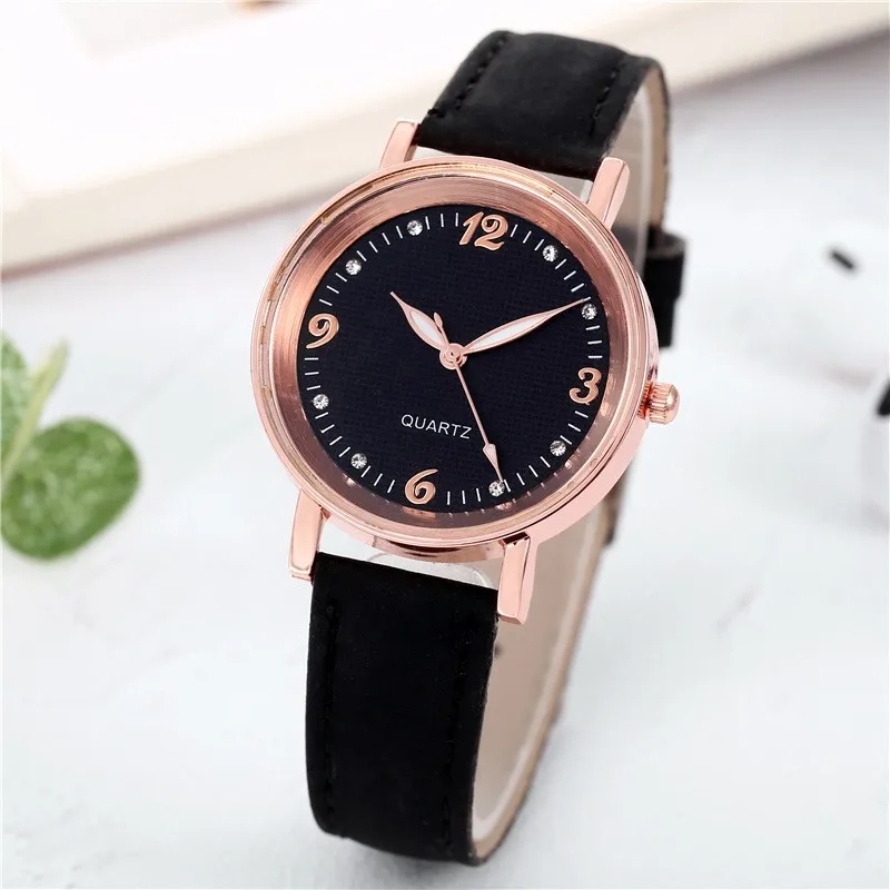 Popular abrasive leather women\'s watch casual simple women\'s quartz watch