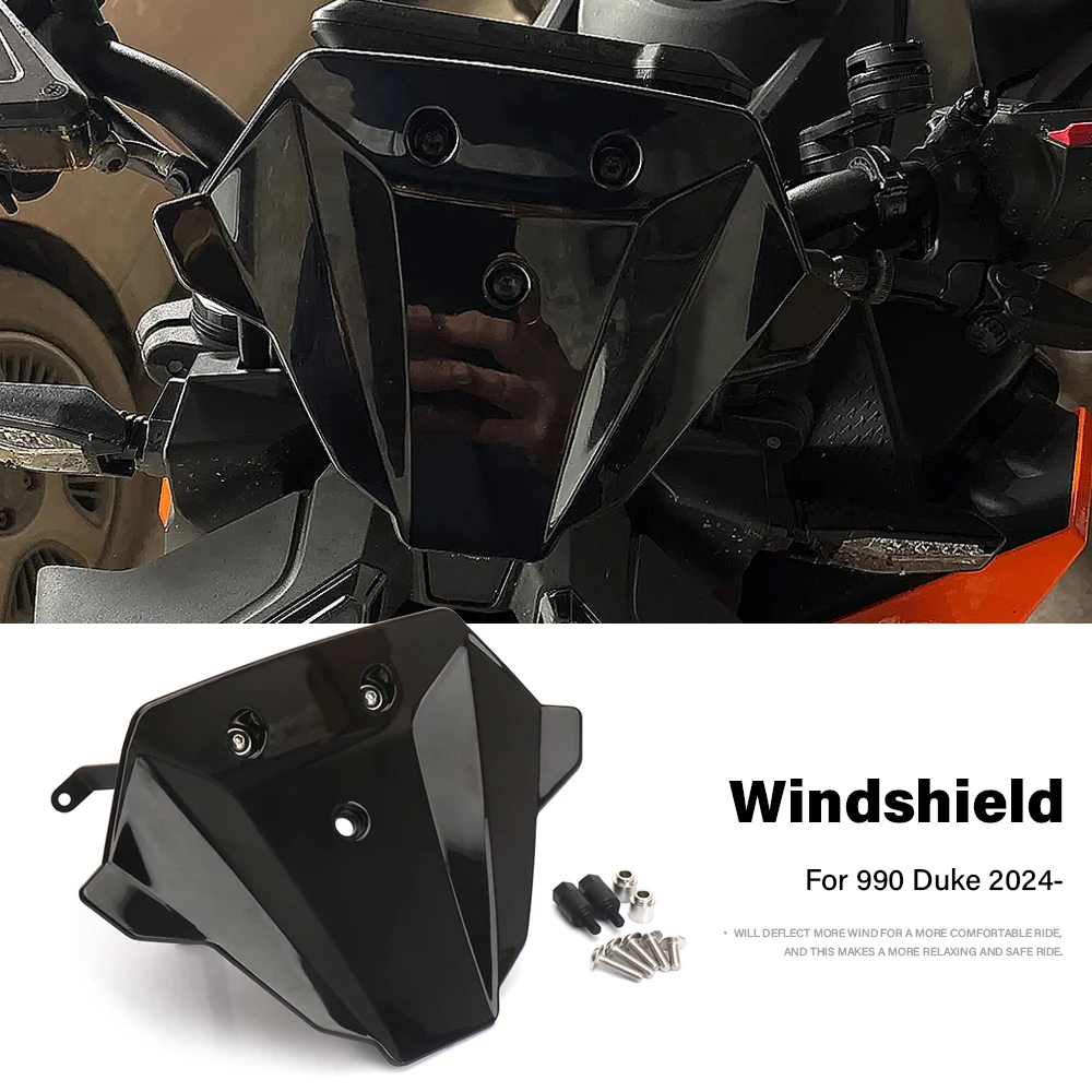 For 990 Duke 2024 New Motorcycle Windshield Windscreen Acrylic Wind Shield Covers Visor Deflector Motorcycle Accessories