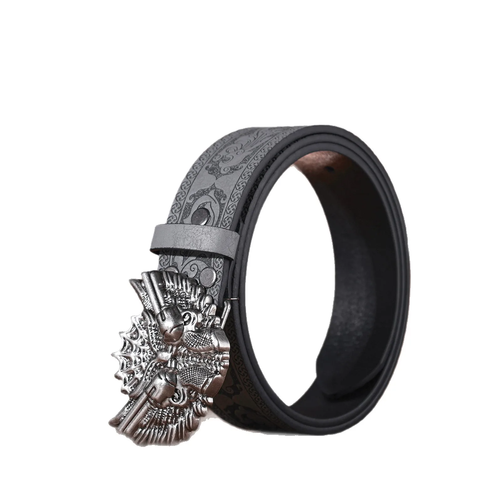 dragon-head-embossed-pattern-leather-pu-belt-relief-floral-strap-design-heavy-duty-dragon-smooth-polished-alloy-component