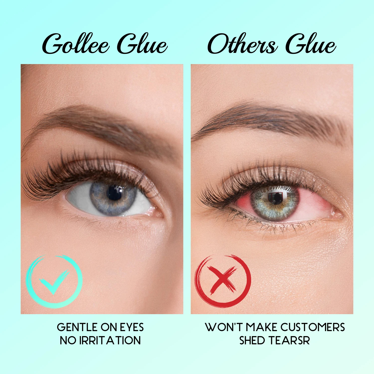 Gollee Hypoallergener Klebstoff für falsche Wimpern, 1 Sekunden, schnell trocknend, 8 Wochen Klebstoff, ölbeständig, schwarz, wasserfest