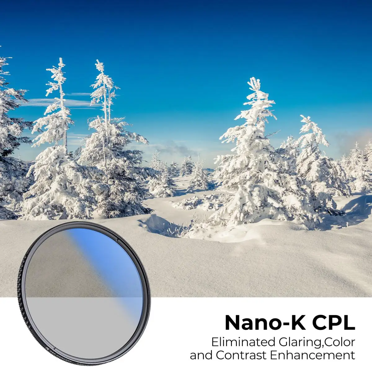 K&F Concept Nano K Series 82mm CPL Filter Ultra-thin Trapezoidal Frame Blue-Coated Film with a Piece of Vacuum Cleaning Cloth