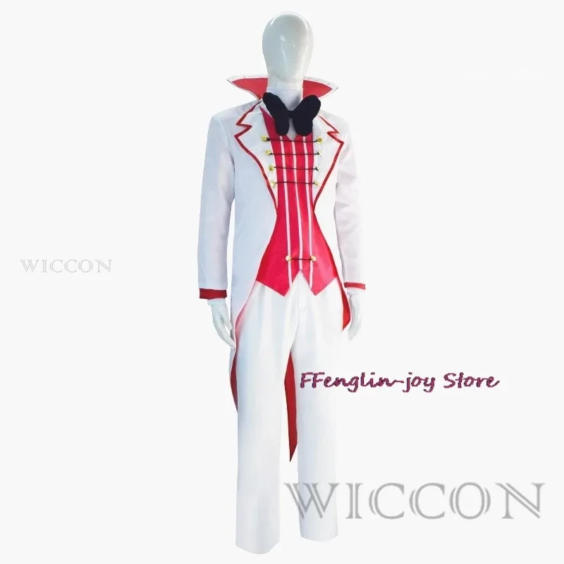 2025 yiyi Hazbin Lucifer Anime Hotel Morningstar Cosplay disfraz peluca papá traje blanco diablo infierno fiesta de Halloween adulto M