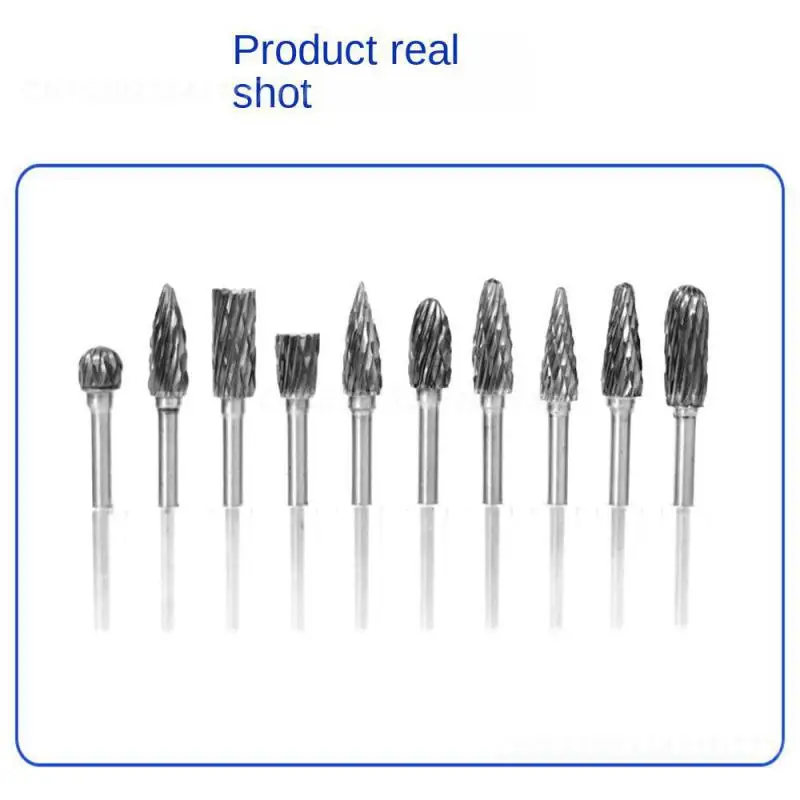 Milling Cutter Drill Bit Single/double Groove Hard Alloy Engraving Bits Tools Burrs Drill Set Multipurpose Tungsten Steel Rotary