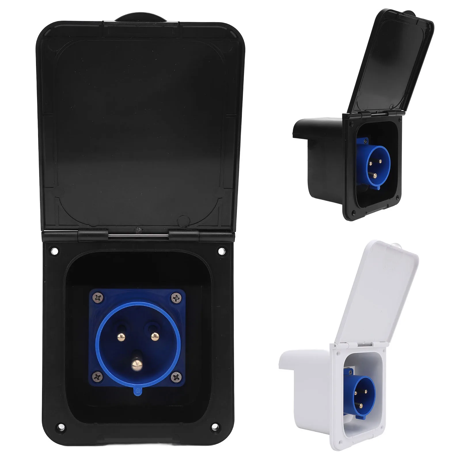 RV-Steckdose, 3-polig, 32 A, Unterputzmontage, wasserabweisend, Shore-Stromsteckdose für Wohnmobil-Anhänger