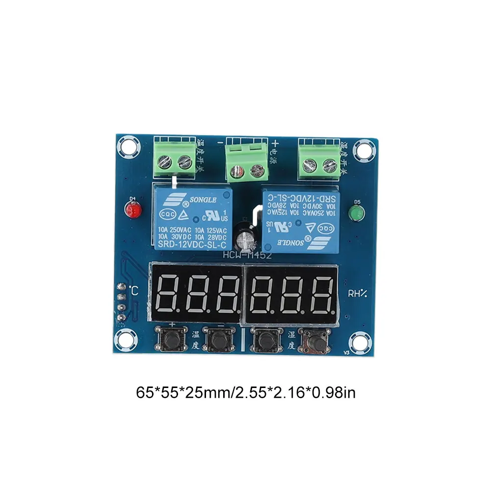 XH-M452 LED Digital Thermostat Humidity Control Sensor High Precision Dual Output DC12V 10A Automatic Constant Temperature Meter