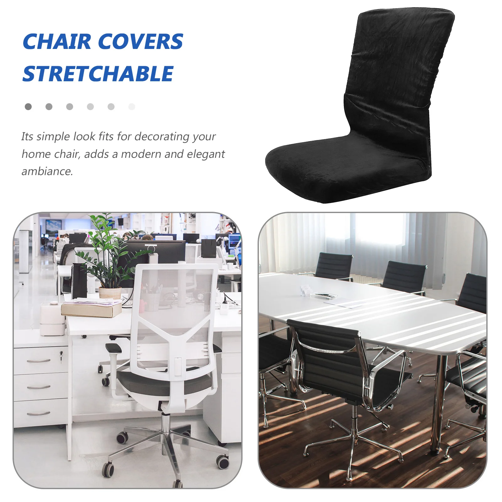 

Office Chair Cover Elastic Stretch Thick Anti-Stain Seat Protector Washable Comfortable Touch for Home Living Room