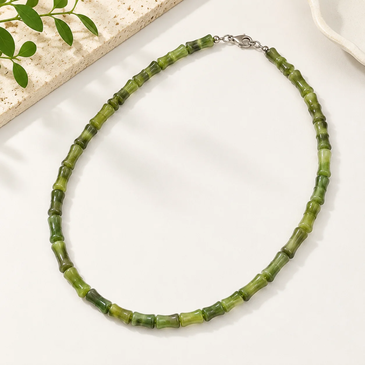 10pcs/Bag Loose Beads Bamboo Shape Beads Jewelry Making Bracelet Making Kit Lampwork Beads DIY Crafts Handmade Acrylic Beads