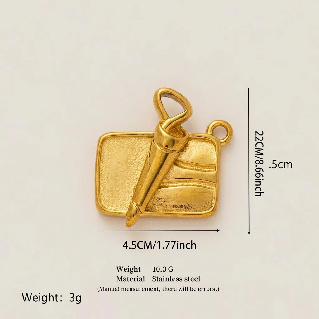 Edelstahl Mode DIY Liebes-Schleifen-Serie Anhänger PVD-beschichtet 18K Goldfarben-Schutz – Detail 6