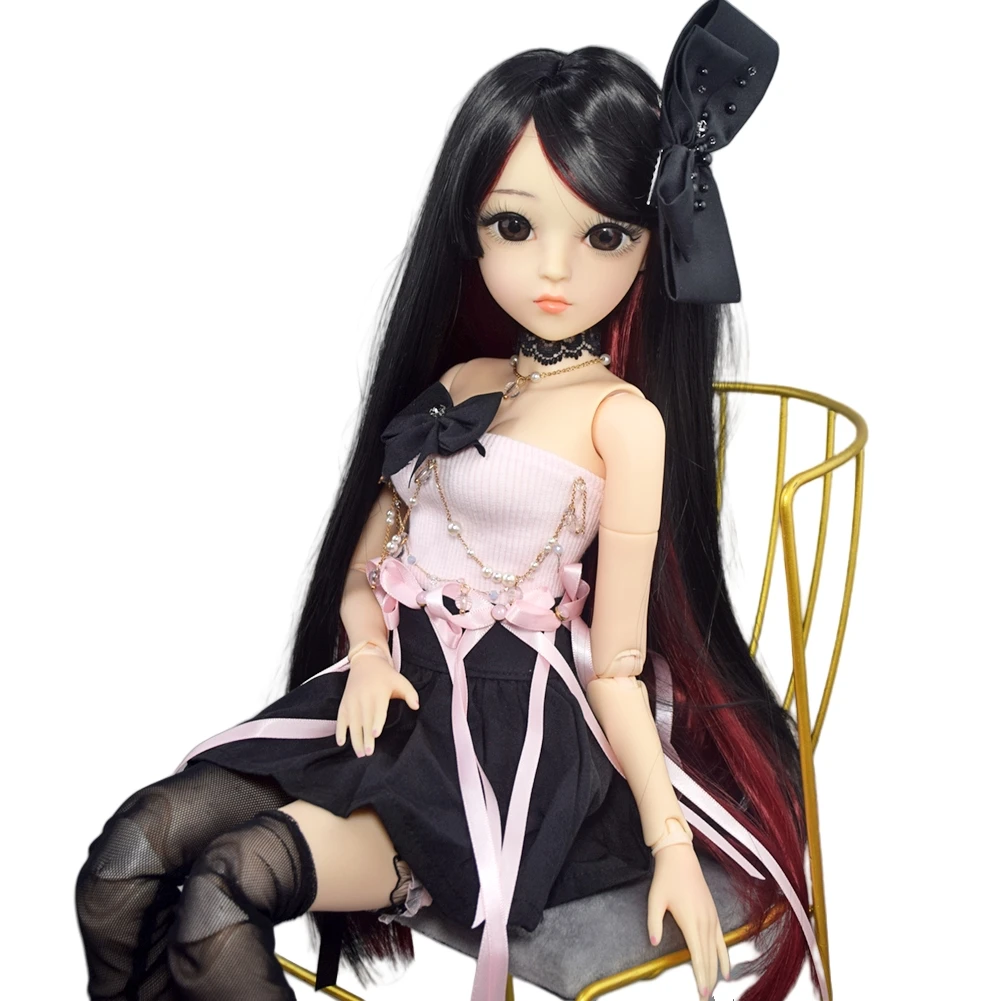 

YUTOTUE 1/3 BJD Doll Toy 60cm Girl Doll Fashion Outfits Set Straight Hair with Bangs Wig